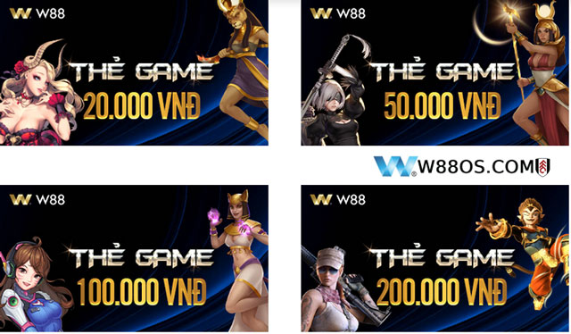 W88 cung cấp đa dạng mệnh giá thẻ game