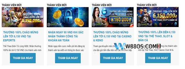 Khuyến mãi W88 cho thành viên mới